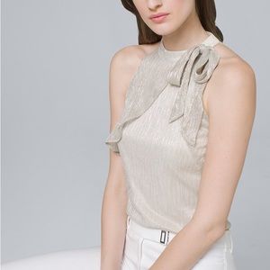 White House Black Market silver halter top